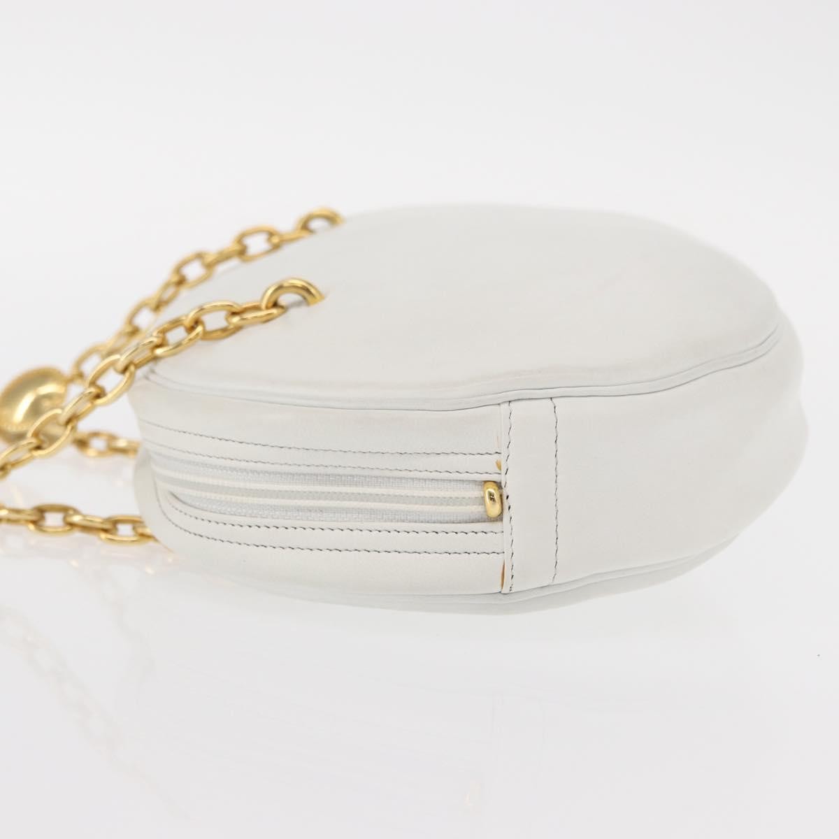 Christian Dior Vintage Zip Shoulder Bag Leather White Leather Shoulder Bag Bag ()