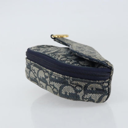 Christian Dior Vintage Saddle Coin Purse Diorissimo Canvas Navy Canvas Clutche & Pouche Bag ()