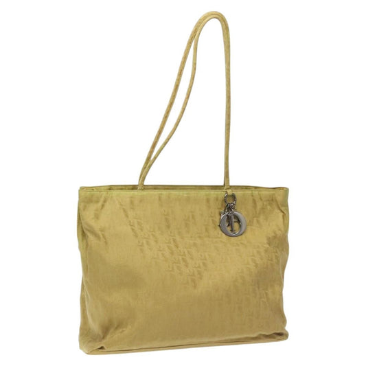 Christian Dior Vintage Trotter Open Tote Diorissimo Canvas Yellow Canvas Tote Bag Bag ()