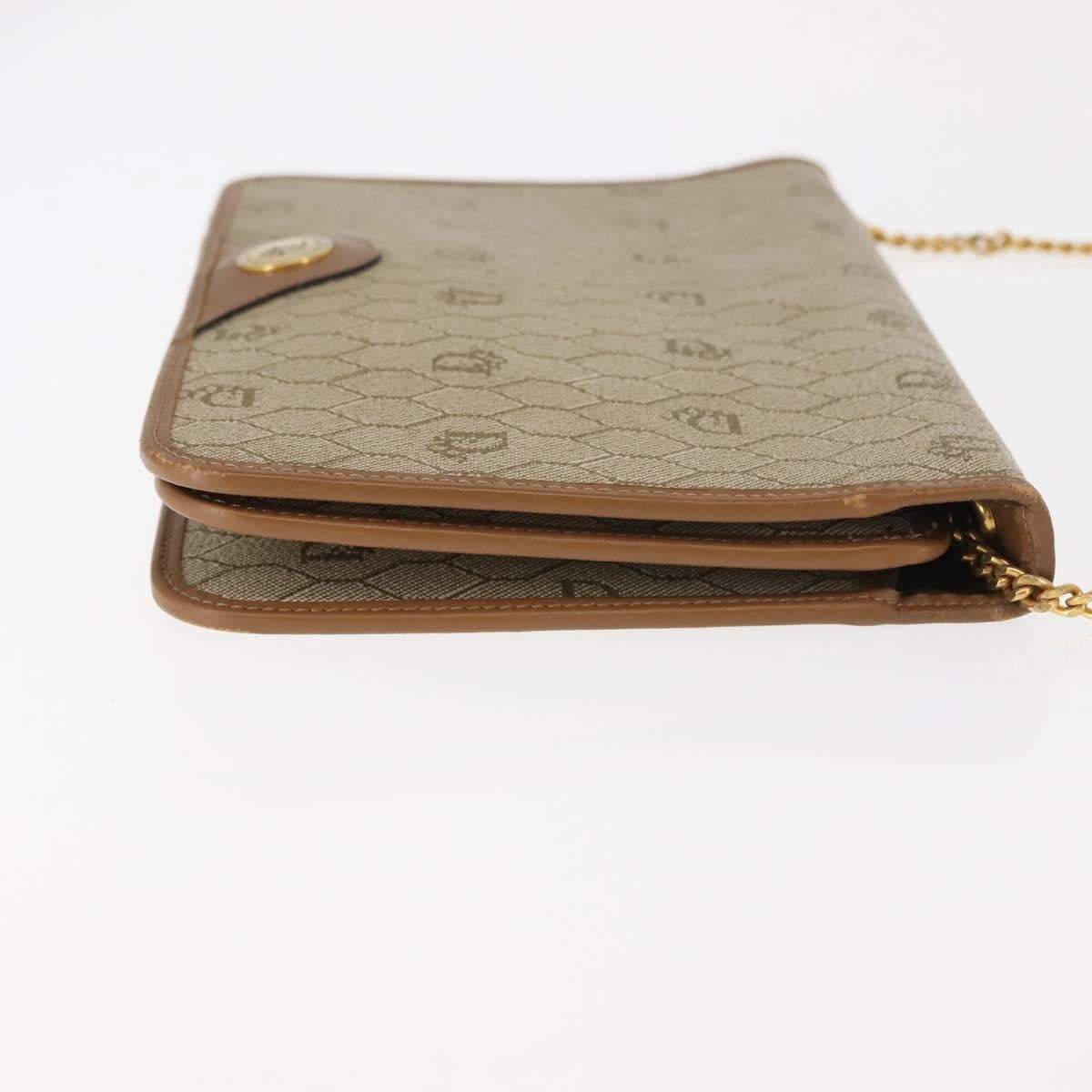 Christian Dior Vintage Honeycomb Chain Canvas Beige Canvas Shoulder Bag Bag ()