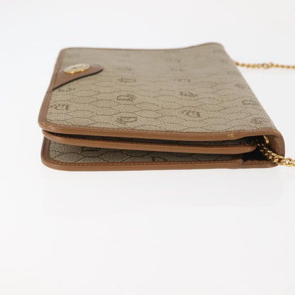 Christian Dior Vintage Honeycomb Chain Canvas Beige Canvas Shoulder Bag Bag ()