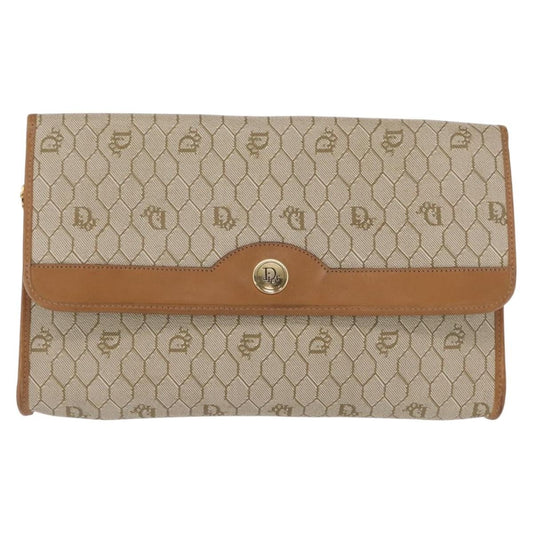 Christian Dior Vintage Honeycomb Chain Canvas Beige Canvas Shoulder Bag Bag ()