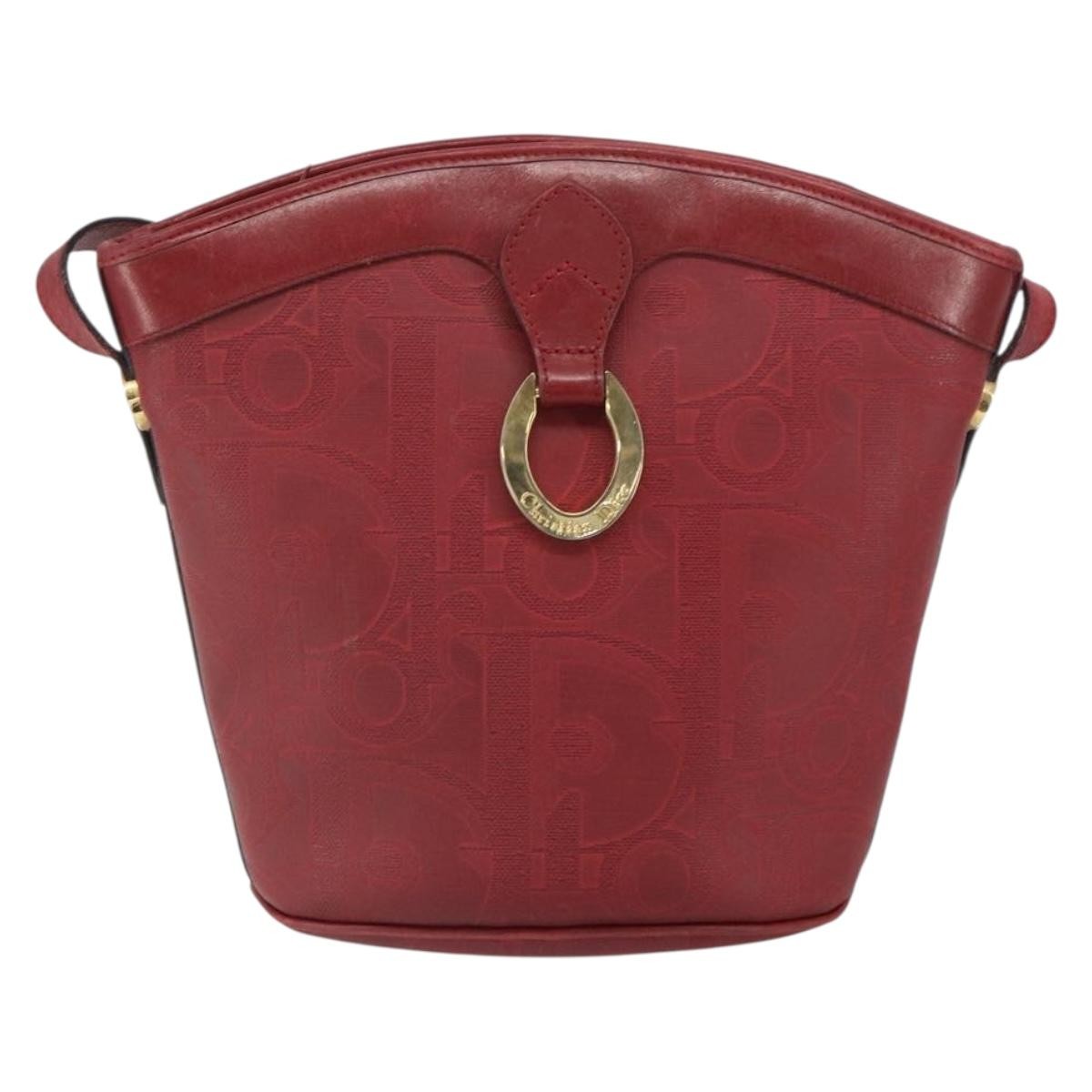 Christian Dior Trotter Shoulder Bag Canvas Red Pvc Shoulder Bag Bag ()
