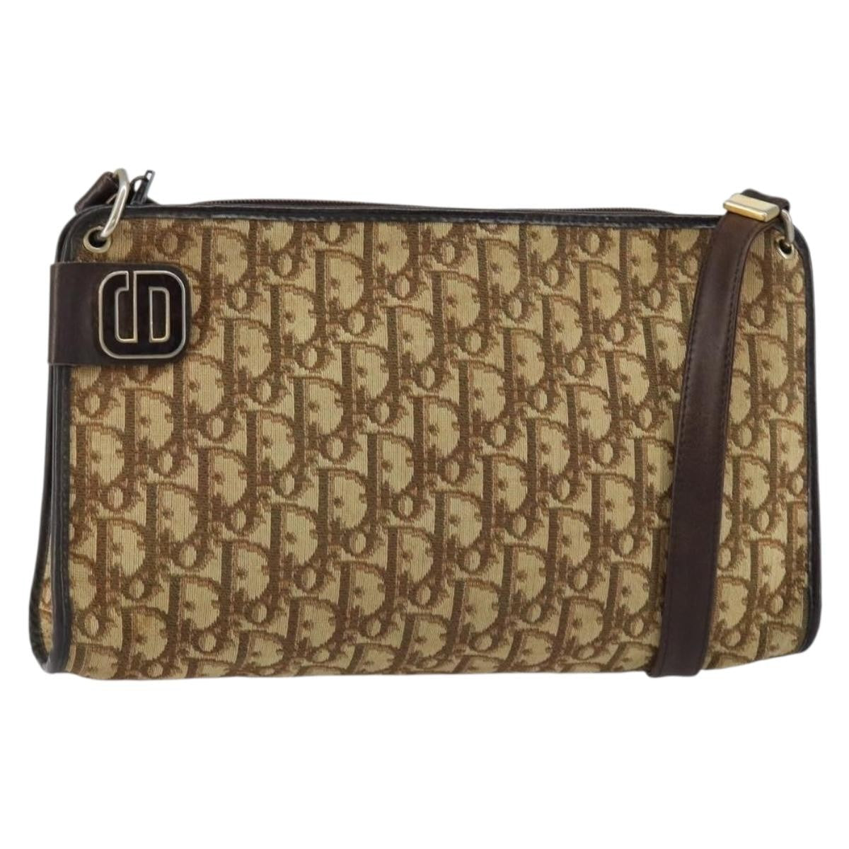 Christian Dior Vintage Trotter Shoulder Bag Canvas Beige Canvas Shoulder Bag Bag ()