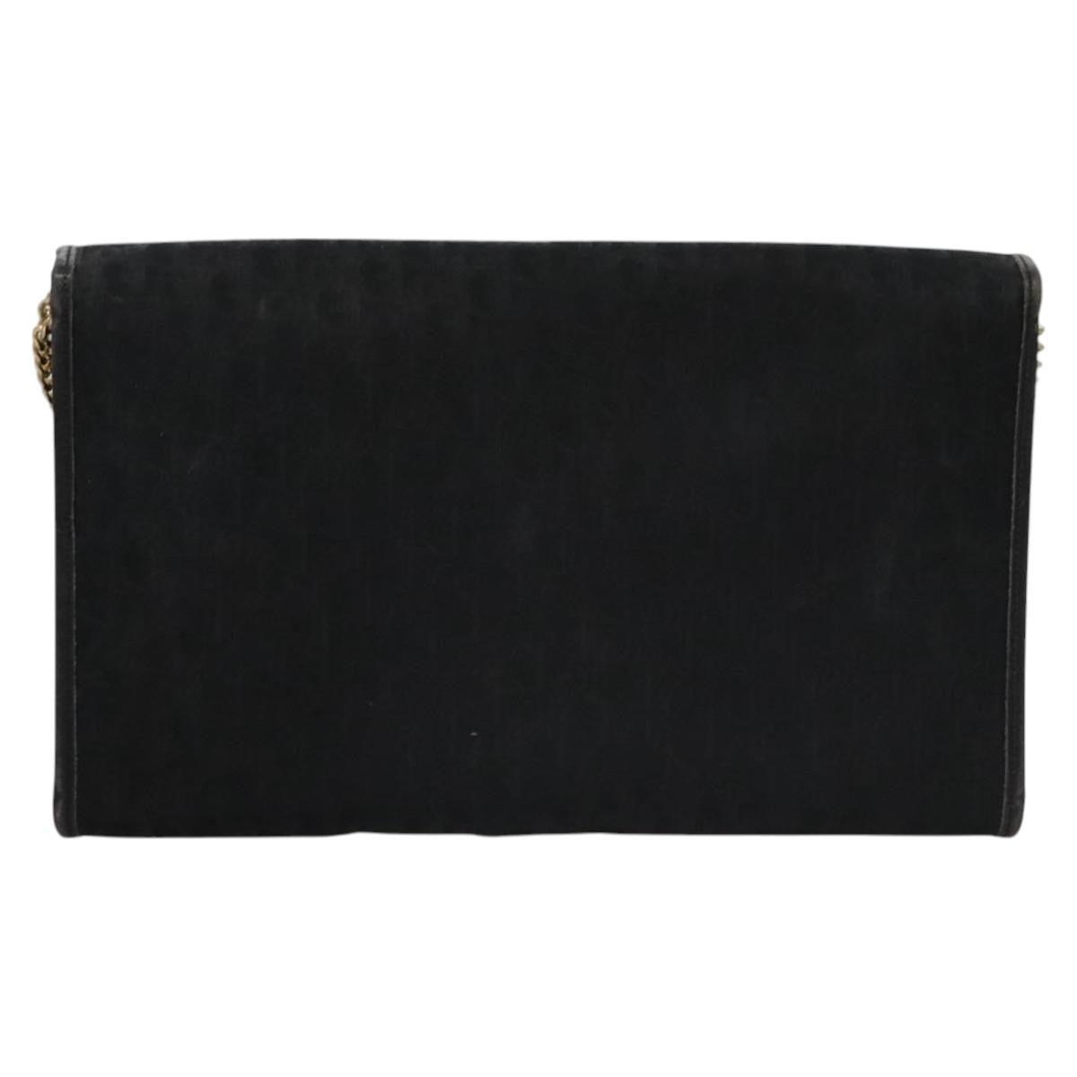 Christian Dior Vintage Chain Flap Shoulder Bag Diorissimo Canvas Black Canvas Shoulder Bag Bag ()