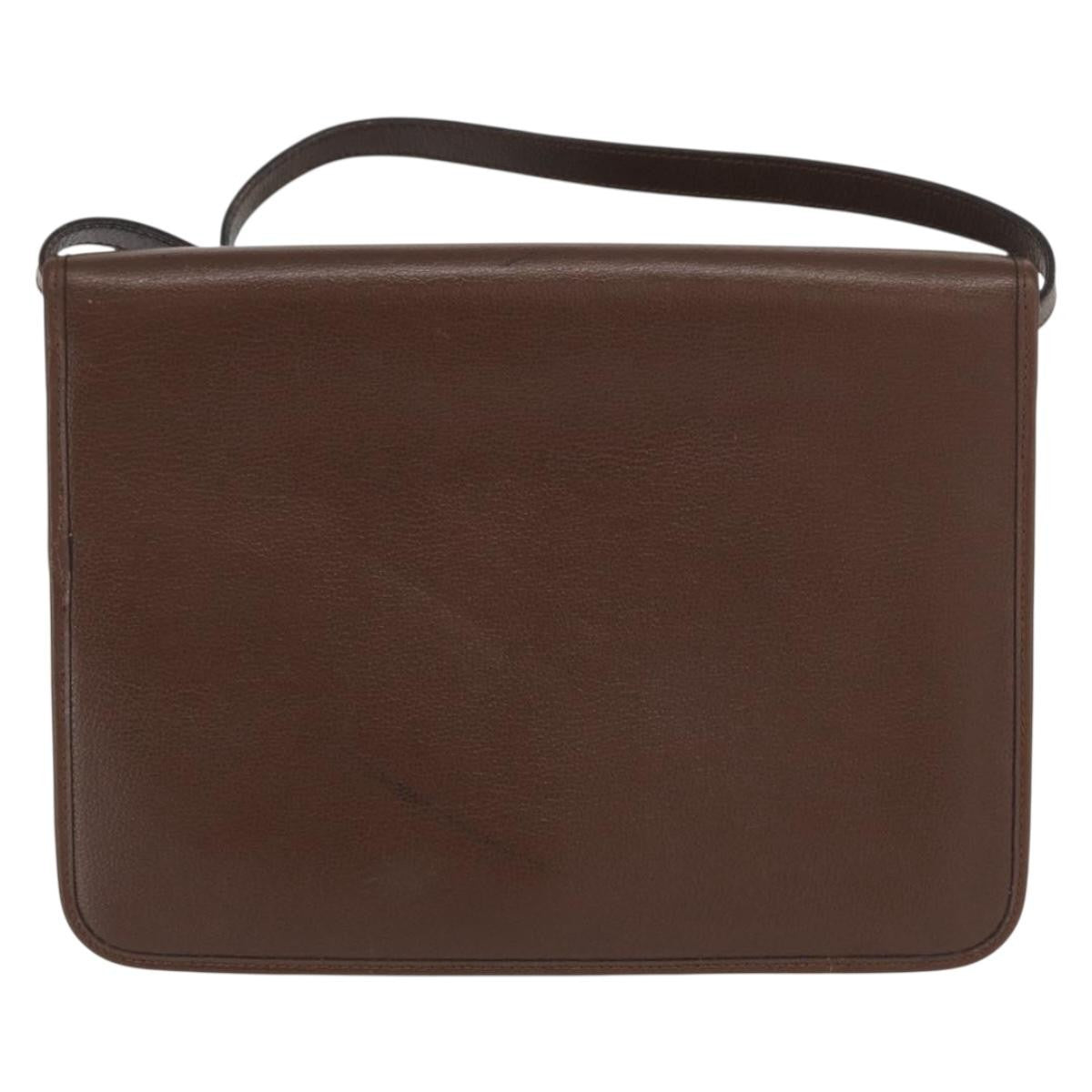 Christian Dior Vintage Shoulder Bag Leather Brown Leather Shoulder Bag Bag ()
