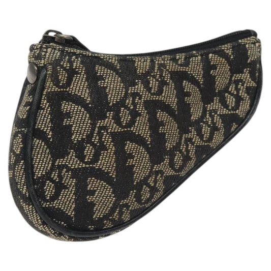 Christian Dior Saddle Coin Purse Trotter Canvas Black Canvas Wallets Accessory ()