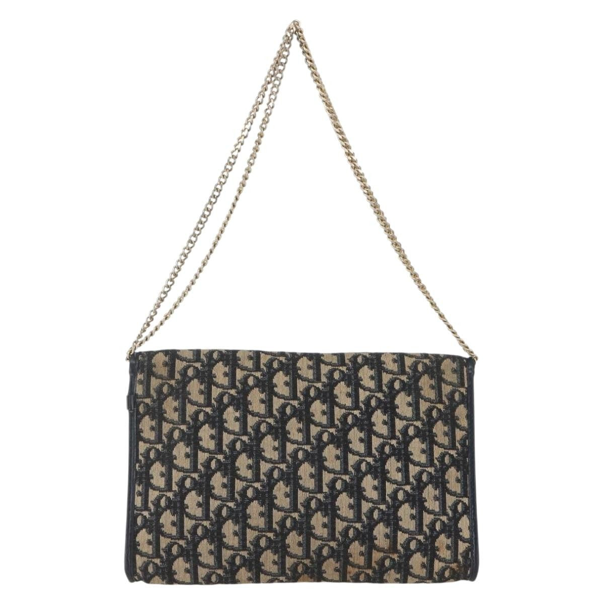 Christian Dior Vintage Trotter Shoulder Bag Canvas Navy Canvas Shoulder Bag Bag ()