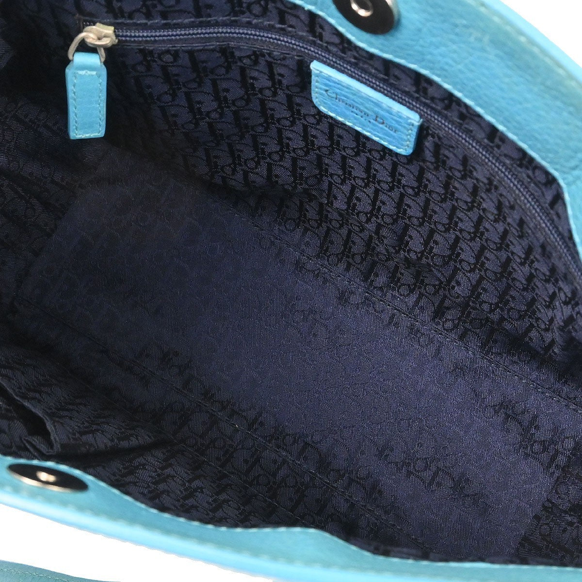 Christian Dior Vintage Tote Leather Turquoise Leather Tote Bag Bag ()