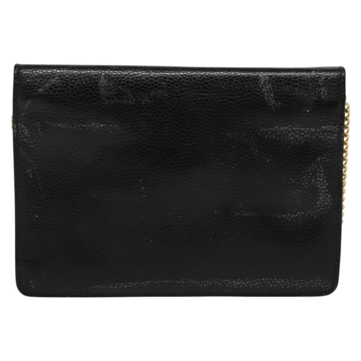 Christian Dior Vintage Chain Flap Shoulder Bag Leather Black Leather Shoulder Bag Bag ()