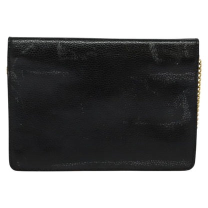 Christian Dior Vintage Chain Flap Shoulder Bag Leather Black Leather Shoulder Bag Bag ()