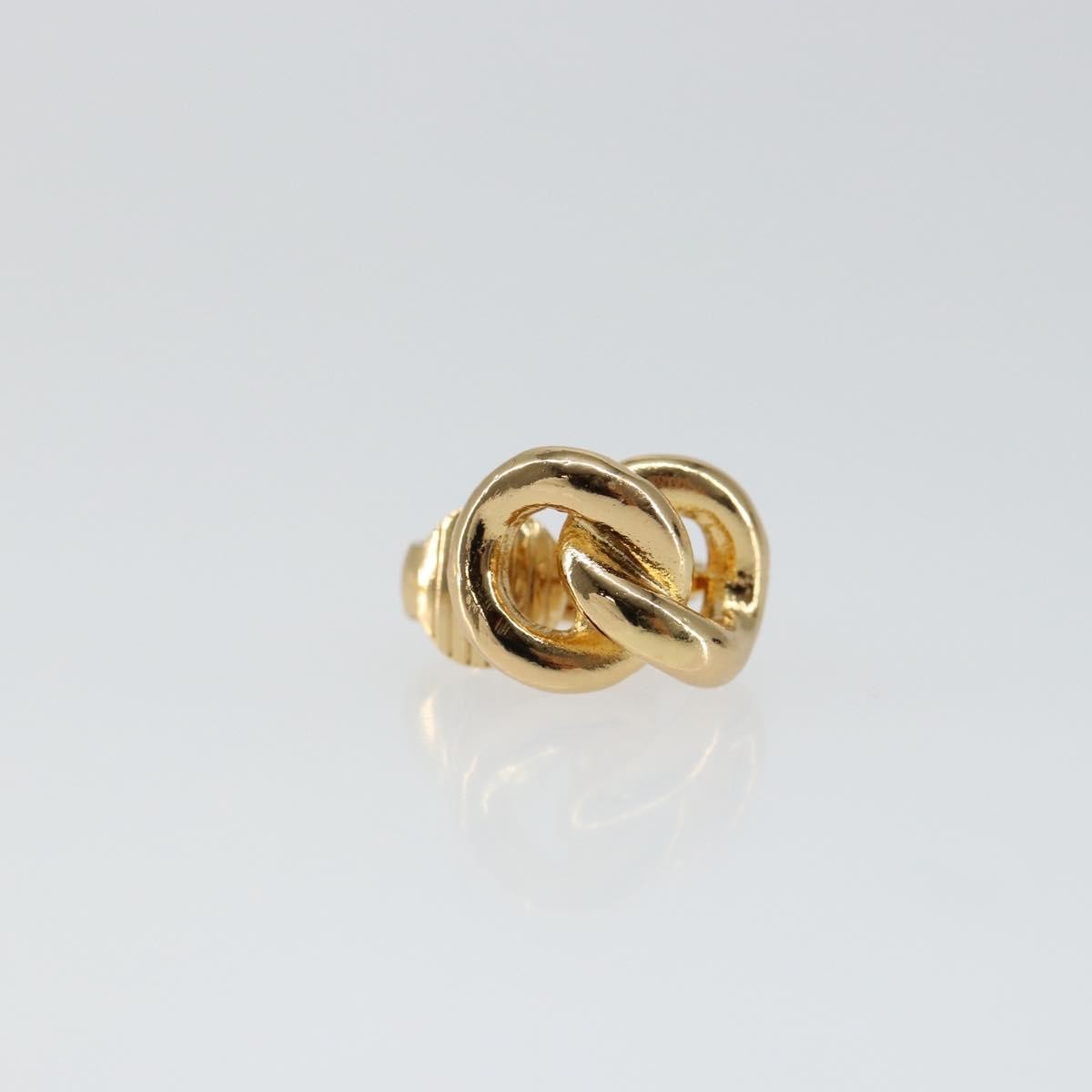 Christian Dior Vintage Logo Round Clip-On Earrings Metal Gold Metal Jewelry ()