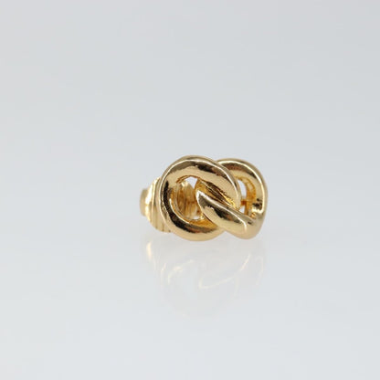 Christian Dior Vintage Logo Round Clip-On Earrings Metal Gold Metal Jewelry ()