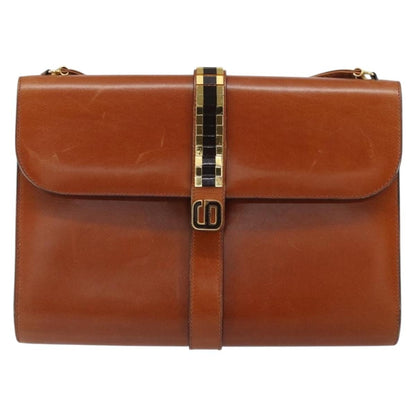 Christian Dior Vintage Shoulder Bag Leather Brown Leather Shoulder Bag Bag ()