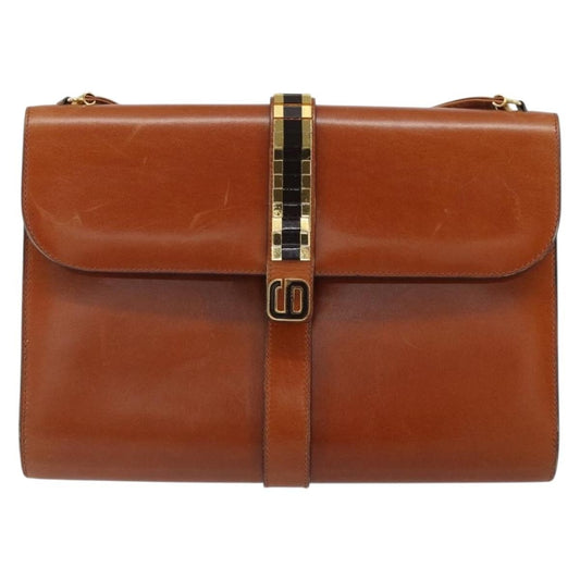 Christian Dior Vintage Shoulder Bag Leather Brown Leather Shoulder Bag Bag ()