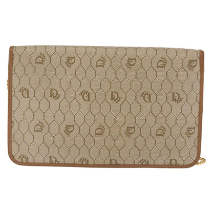 Christian Dior Vintage Honeycomb Chain Canvas Beige Canvas Shoulder Bag Bag ()