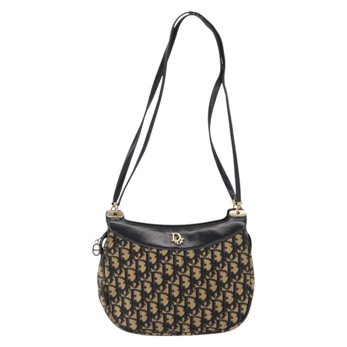Christian Dior Vintage Trotter Shoulder Bag Canvas Navy Canvas Shoulder Bag Bag ()