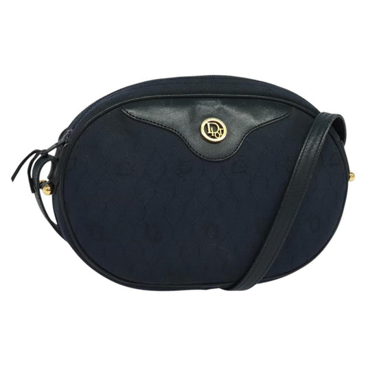 Christian Dior Vintage Honeycomb Shoulder Bag Canvas Navy Canvas Bag ()