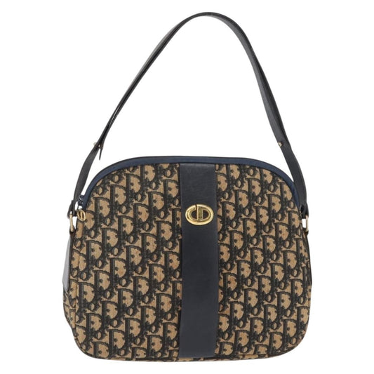 Christian Dior Vintage Cd Trotter Handbag Canvas Navy Canvas Handbag ()