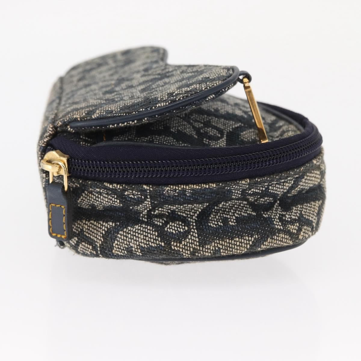 Christian Dior Saddle Zip Pouch Diorissimo Canvas Navy Canvas Clutche & Pouche Bag ()