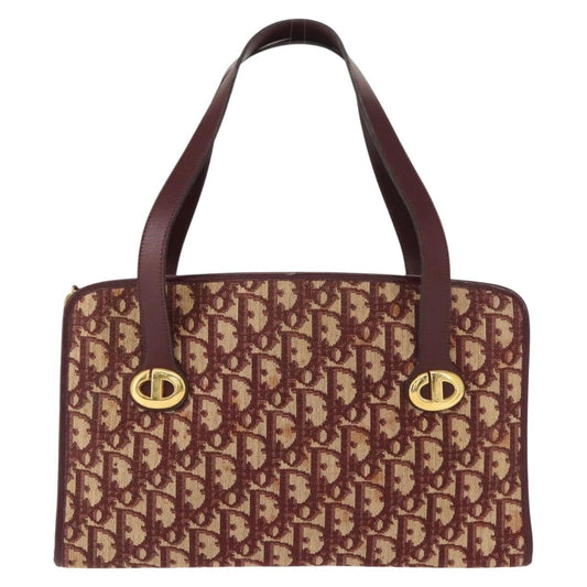 Christian Dior Vintage Trotter Handbag Canvas Red Canvas Handbag ()