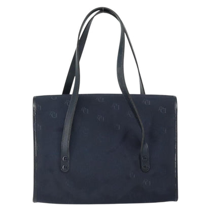 Christian Dior Vintage Honeycomb Handbag Canvas Leather Navy Canvas Handbag ()