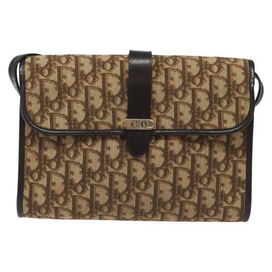 Christian Dior Vintage Trotter Crossbody Bag Diorissimo Coated Canvas Brown Canvas Bag ()