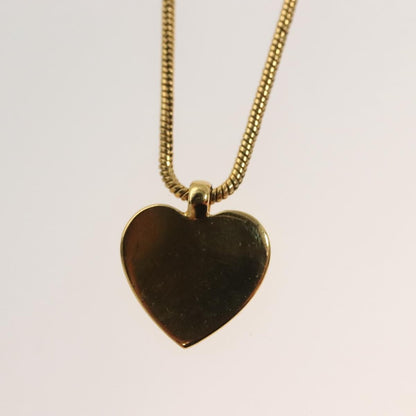 Christian Dior Logo Heart Pendant Necklace Metal Gold Metal Jewelry ()