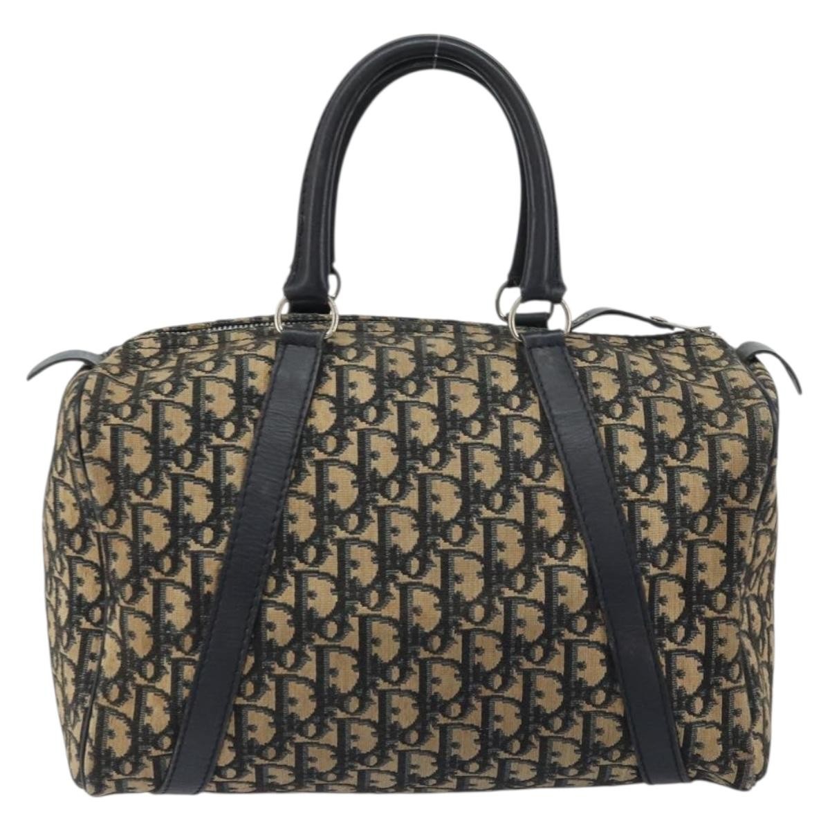 Christian Dior Vintage Trotter Boston Bag Canvas Navy Canvas Travel Bag Bag ()