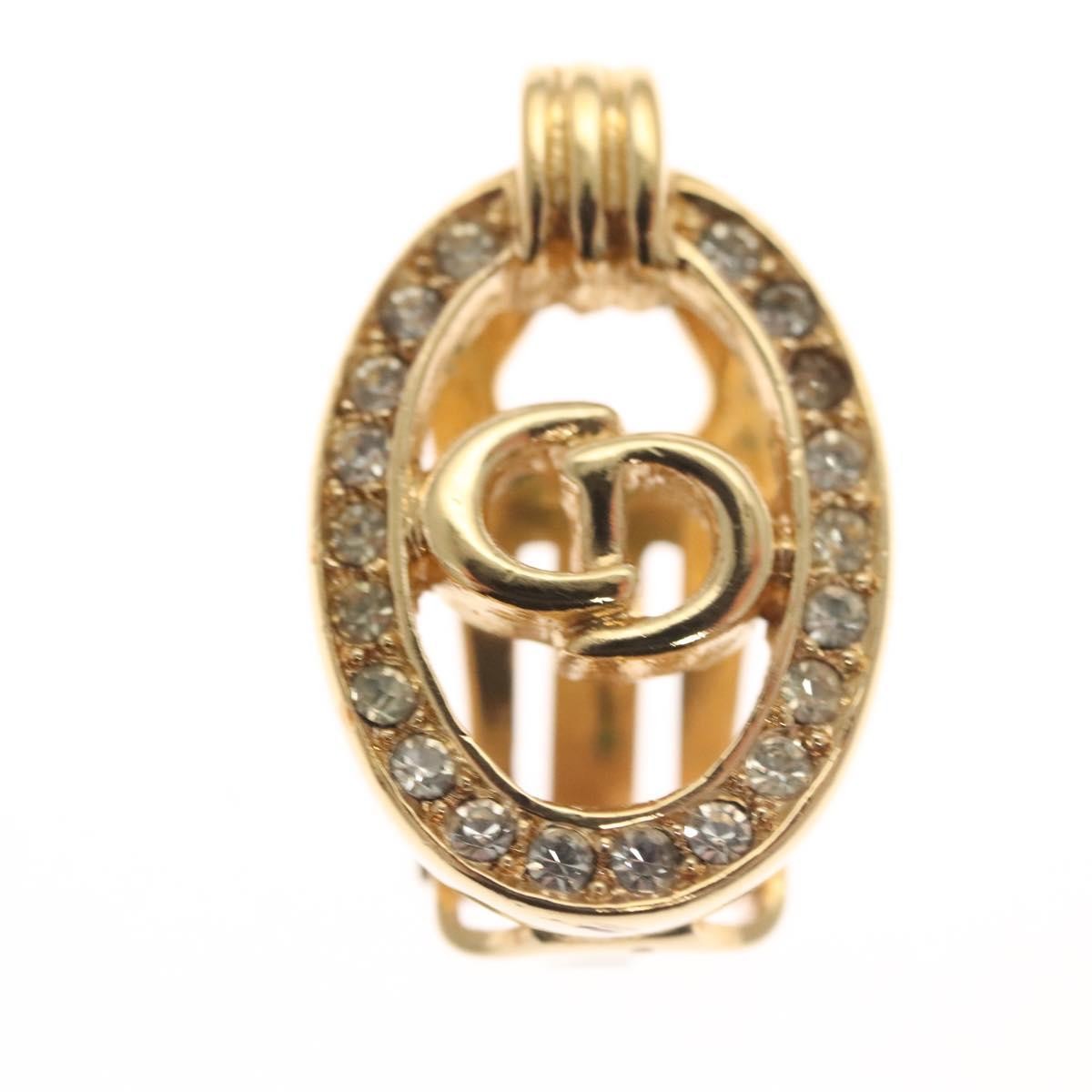 Christian Dior Vintage Cd Clip-On Earrings Metal Gold Metal Earrings Jewelry ()