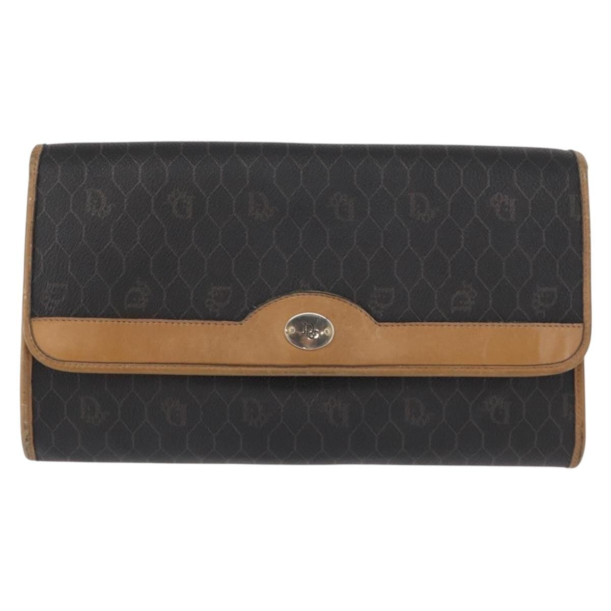 Christian Dior Vintage Honeycomb Chain Canvas Black Canvas Shoulder Bag Bag ()