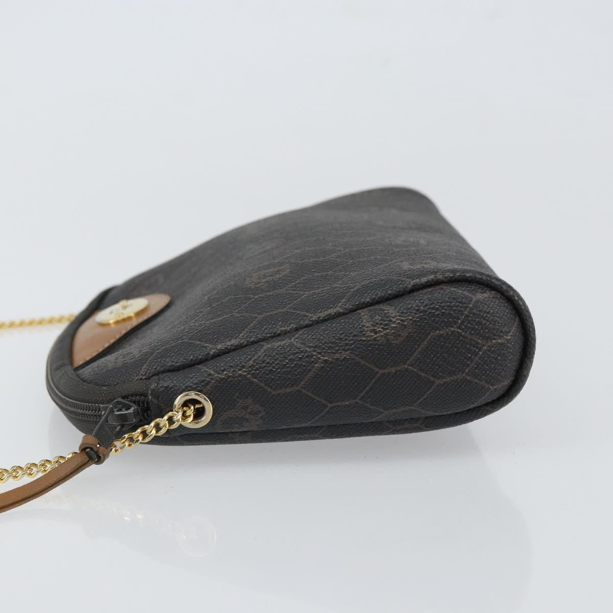 Christian Dior Vintage Honeycomb Chain Canvas Black Canvas Shoulder Bag Bag ()
