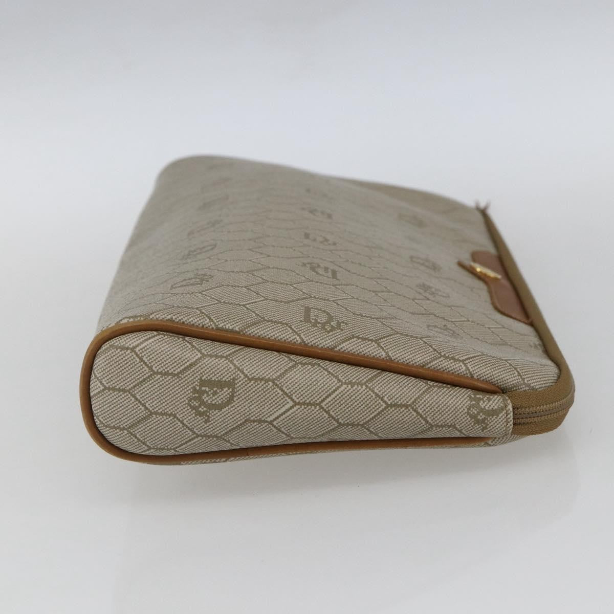 Christian Dior Vintage Honeycomb Clutch Canvas Beige Canvas Clutche & Pouche Bag ()