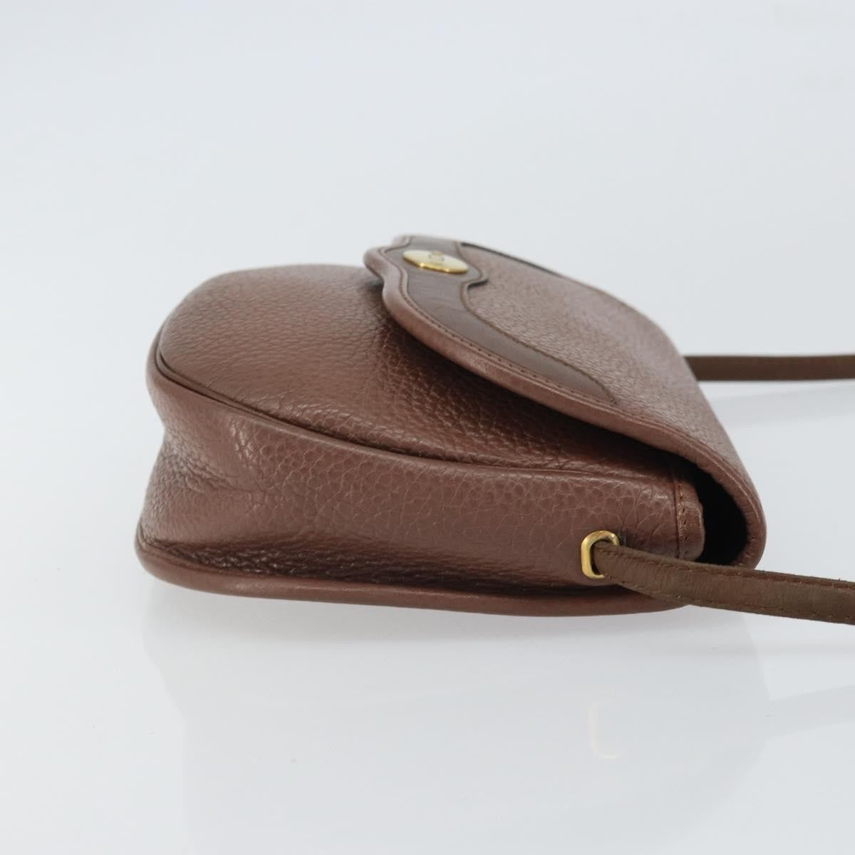 Christian Dior Vintage Cd Flap Shoulder Bag Leather Brown Leather Shoulder Bag Bag ()