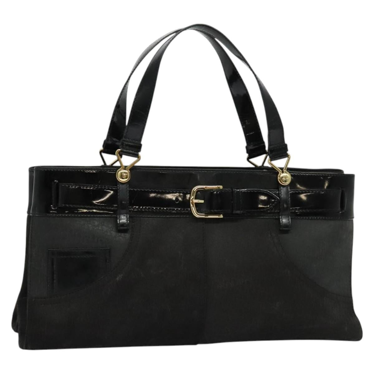 Christian Dior Vintage Trotter Horizontal Tote Canvas Black Canvas Bag ()