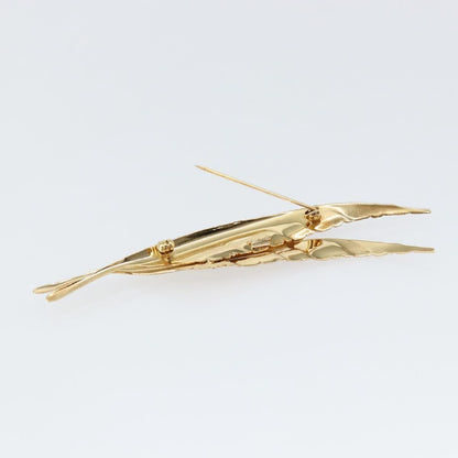 Christian Dior Vintage Feather Metal Gold Metal Brooch Jewelry ()