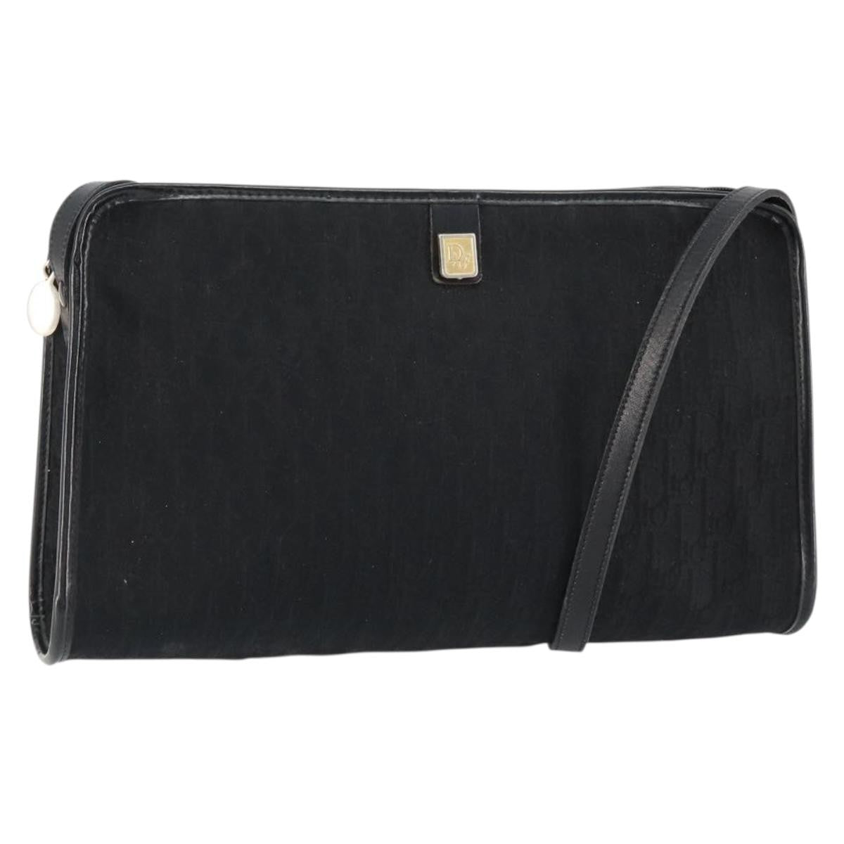 Christian Dior Vintage Trotter Shoulder Bag Canvas Black Canvas Shoulder Bag Bag ()