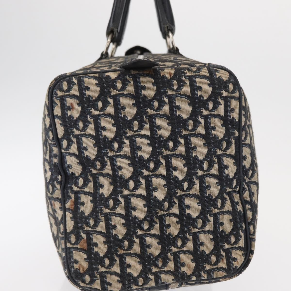 Christian Dior Vintage Trotter Boston Bag Canvas Navy Canvas Travel Bag Bag ()