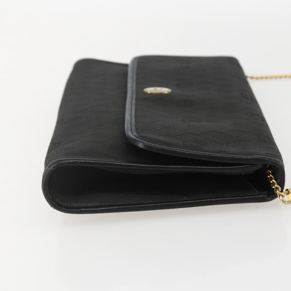 Christian Dior Vintage Honeycomb Chain Canvas Black Canvas Clutche & Pouche Bag ()