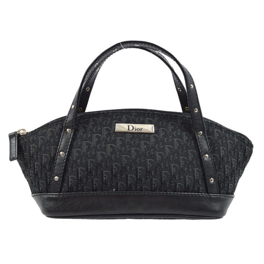 Christian Dior Vintage Trotter Handbag Canvas Black Canvas Handbag ()