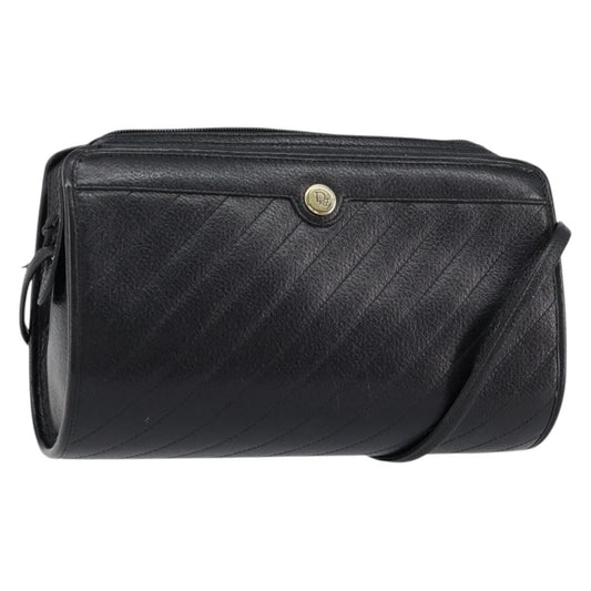 Christian Dior Vintage Shoulder Bag Leather Black Leather Shoulder Bag Bag ()
