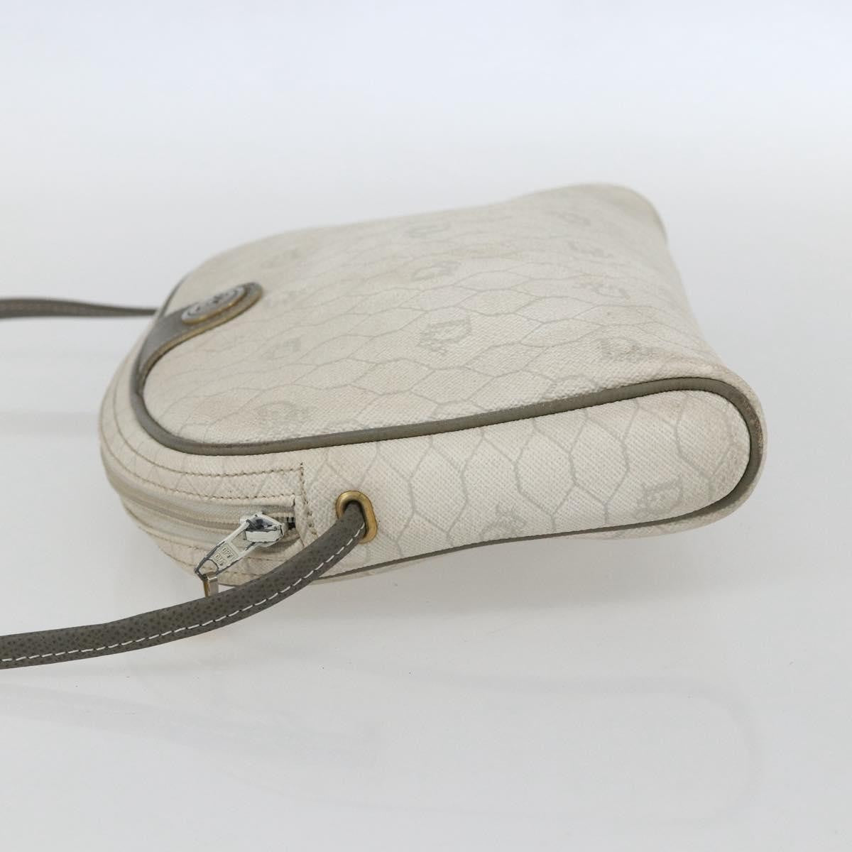 Christian Dior Vintage Honeycomb Shoulder Bag Canvas And Leather White Canvas Shoulder Bag Bag ()