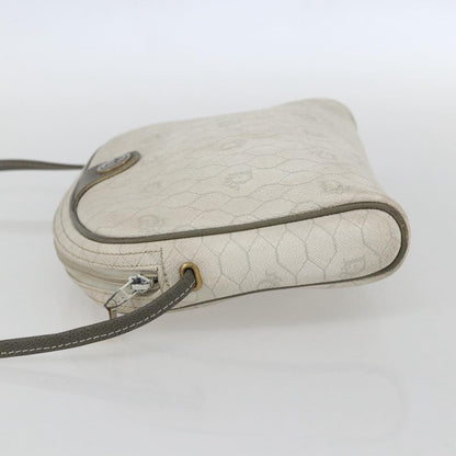 Christian Dior Vintage Honeycomb Shoulder Bag Canvas And Leather White Canvas Shoulder Bag Bag ()