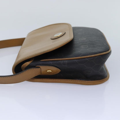 Christian Dior Vintage Honeycomb Flap Crossbody Bag Canvas And Leather Black Canvas Bag ()