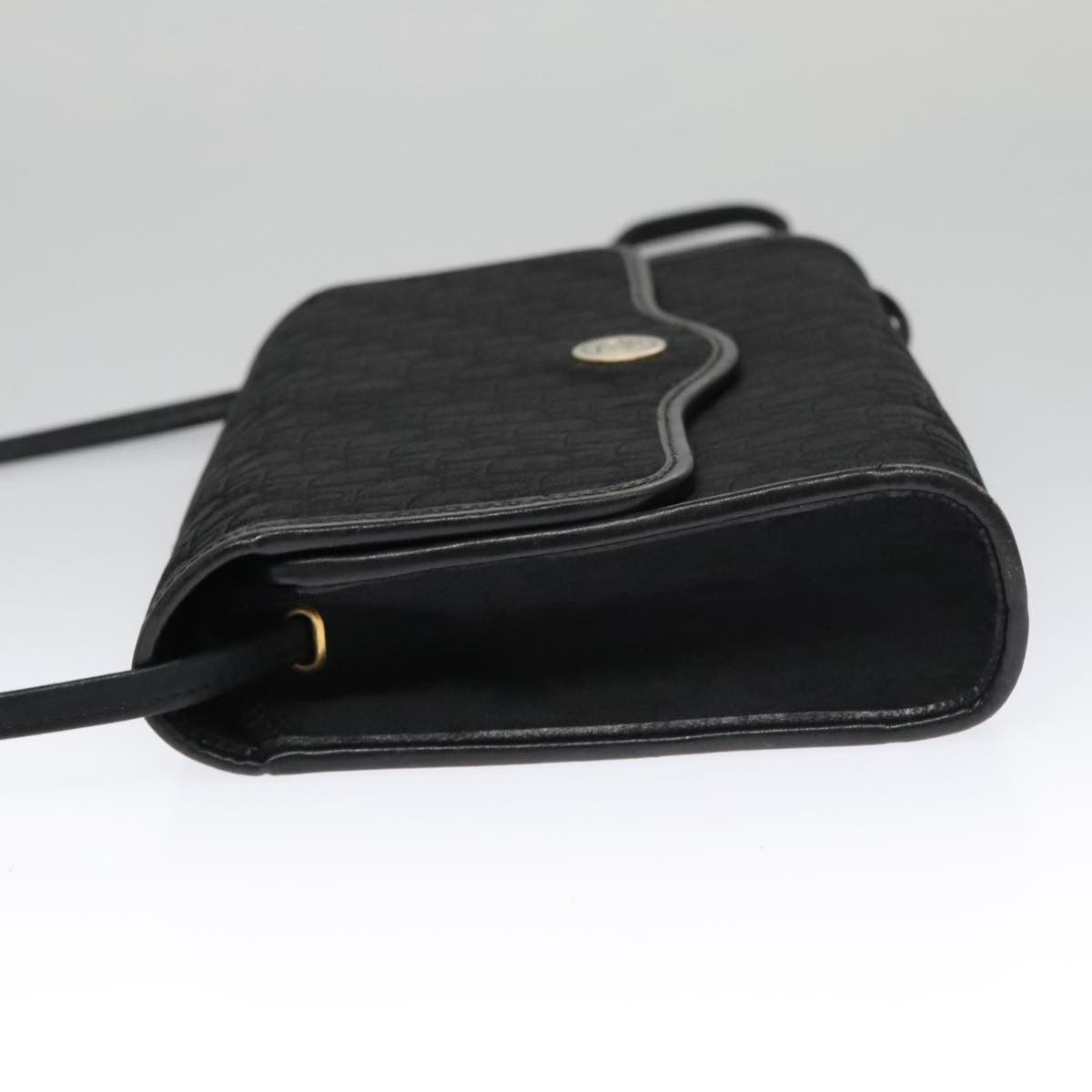 Christian Dior Vintage Trotter Crossbody Bag Diorissimo Coated Canvas Black Canvas Shoulder Bag Bag ()