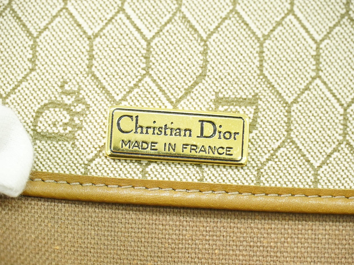 Christian Dior Vintage Honeycomb Shoulder Bag Canvas Beige Canvas Shoulder Bag Bag ()