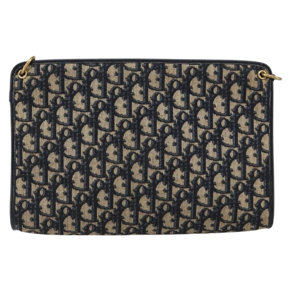 Christian Dior Vintage Trotter Shoulder Bag Canvas Navy Canvas Shoulder Bag Bag ()