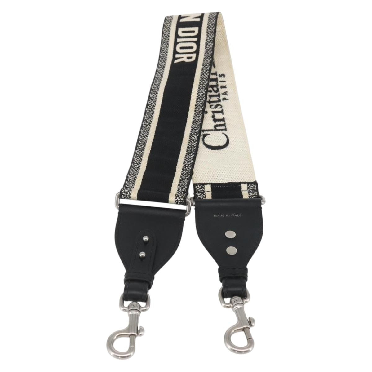 Christian Dior Logo Shoulder Strap Embroidered Canvas Navy Canvas Straps Accessory ()