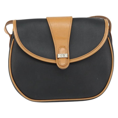 Christian Dior Vintage Shoulder Bag Canvas Black Canvas Shoulder Bag Bag ()