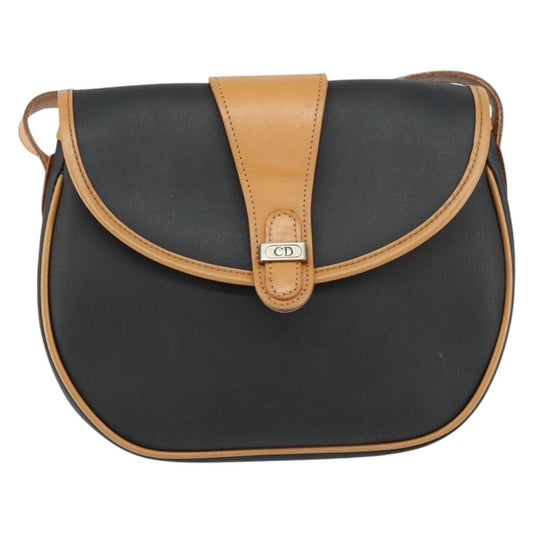 Christian Dior Vintage Shoulder Bag Canvas Black Canvas Shoulder Bag Bag ()